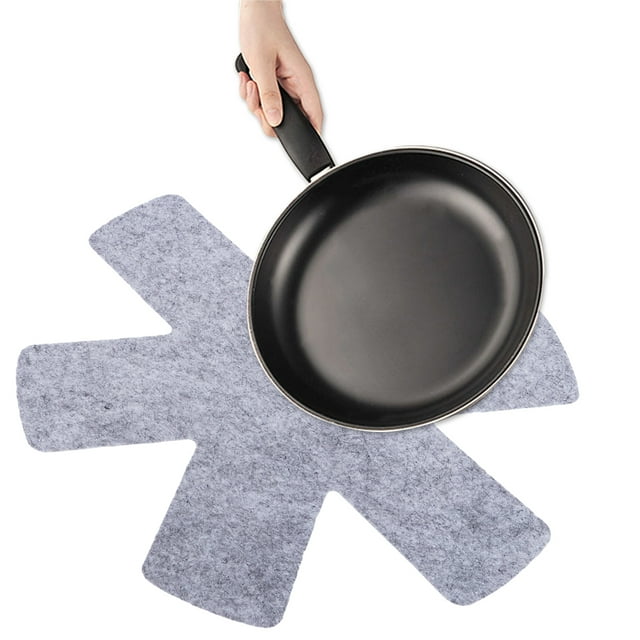 OULII 12 Pcs Gray Pot Protectors Non Stick Cooking Pan Mats Protect from Scratches for Home Users Kitchen Use