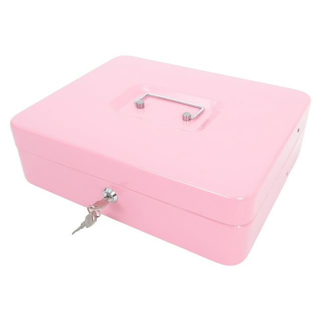 OULII locking cash box Cash Box Pink Receipt Management for Restaurants 1 Set