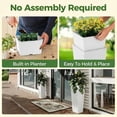 thumbnail image 4 of 32 Inch Tall Plastic Planters Set of 2,Large Rattan Tall Planter with 4 Drainage Holes,Indoor/Outdoor Decorative Flower Pots for Patio,Backyard, Home Garden, 4 of 7