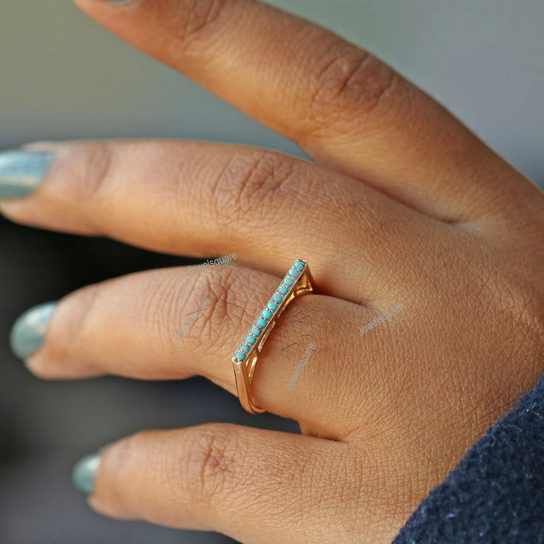 Turquoise Bar Ring, 925 Starling Silver Ring, Unique Ring, Vintage