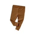 thumbnail image 2 of WAYUTE Toddler Ribbed Knit Leggings Elastic Waistband Stretch Slim Fit Solid Color Cotton Blend Soft Kids Bottoms Casual Dailywear,Coffee,Size 0 M-3 M, 2 of 3