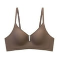 thumbnail image 2 of Wireless Push up Bra for Women Seamless V Neck Support T-Shirt Bras, Everyday Comfortable Bralette Coffee XXL, 2 of 4
