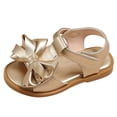 thumbnail image 3 of NIEWTR The Children girls Baby Girls and Toddler Flat Sandals With Adjustable Ankle Strap(Gold,8.5), 3 of 8