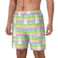 thumbnail image 2 of Uemuo Rainbow Rabbit Pattern Mens Swim Trunks Quick Dry Board Shorts with Mesh Lining, Stretch Beach Shorts Quick Dry No-Chafing Board Shorts-Large, 2 of 9