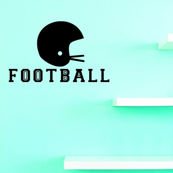 Custom Decals Football Wall Art Size: 12 X 12 Inches Color: Black