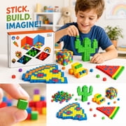 WEEEANT Foam Building Cubes, Sticky EVA Pixel Blocks Set for Creative 3D Art and STEM Learning, Soft Educational Toy for Preschool Construction, Multi-Color