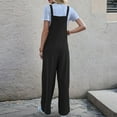 thumbnail image 4 of Buigttklop Pants for Women 2024 Women Casual Comfortable Solid Button Full Length Pants Overalls Jumpsuit, 4 of 6