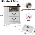 thumbnail image 2 of FANRAL Farmhouse 2 Drawers Dresser & Open Shelf,Rustic Dresser for Bedroom with Power Outlet,Chest of Drawers with Metal Handle,Wooden Dresser for Closet,White Dresser, 2 of 6