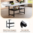 thumbnail image 5 of Hi loPres 71" Modern Dining Table Set for 8 with Storage Shelf, Stylish White Textured Kitchen Table and 8 Premium Black PU Leather Chairs for Dining Room, 5 of 10