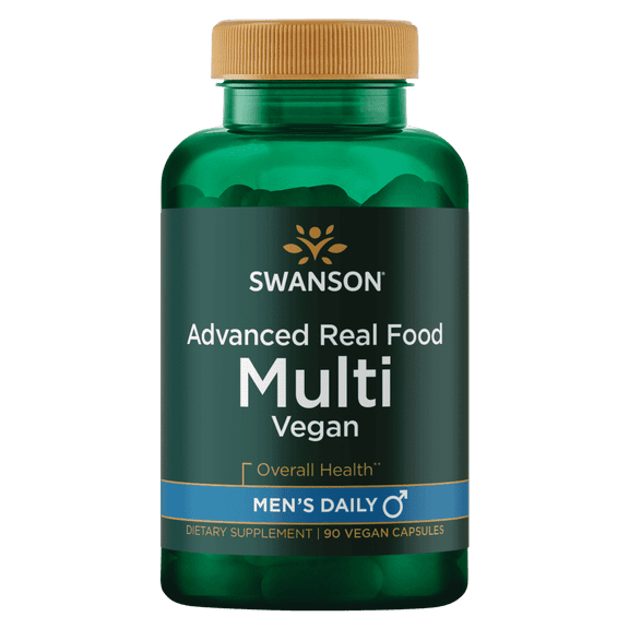 Swanson Real Food Multi Men's Daily Vitamin Vegetable Capsules, 90 Count