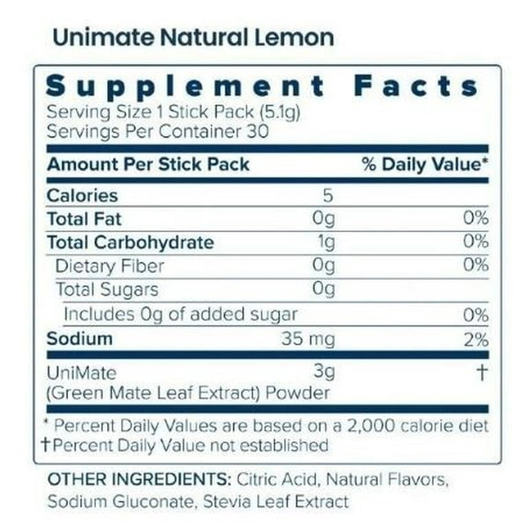 Unicity Unimate Lemon Drink Mix 2 Box Pack with Bottle, 60 Sachets Total, Instant Lemon Beverage Powder, Reusable Mixing Bottle Included, Low Calorie Daily Drink Mix for Men & Women