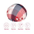 thumbnail image 5 of KLL Heart Plaid Pattern Shower Cap & Bath Cap for Women,Reversible Oversized Waterproof Shower Caps for all Hair Lengths,Elastic Reusable Bathing Hair Cap, 5 of 6