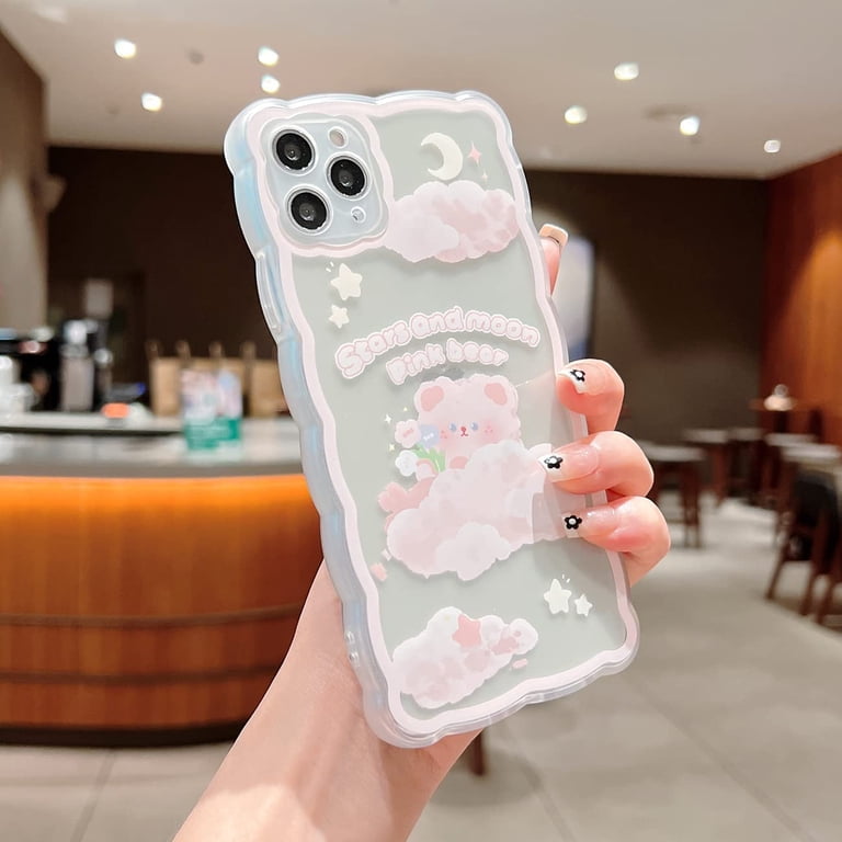 HEYORUN Sun Moon Design Clear Case Compatible With IPhone 11 Released 2019, Star Cloud Girls And Women Back Case Cover, Cute Cartoons Transparent Soft TPU Bumper Shockproof Protective Phone Case