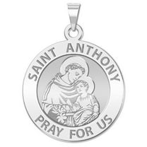 Picturesongold.Com Saint Anthony Religious Medal Female Adult-2/3 inch Size of Dime, Sterling Silver