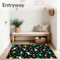 thumbnail image 3 of ODIKA 4'x6' Machine Washable Non-Slip Area Rug, Festive Equine Patchwork with Playful Abstract High Traffic Rug with Pad, Black, 644803, 3 of 8