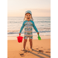thumbnail image 6 of BemeyourBBs Toddler Baby Boy One Piece Swimsuit with Hat Infant Bathing Suit Cartoon Shark Turtle Long Sleeve Rash Guard Zip-up Sweawear Summer Pool Beachwear, 6 of 9