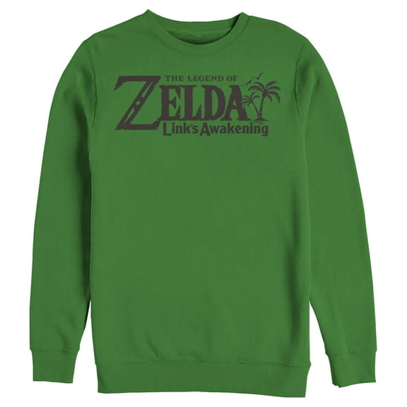 Men's Nintendo Legend of Zelda Link's Awakening Switch Logo Sweatshirt Kelly Green Large