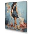 thumbnail image 2 of Designart "Harmony of Woman's Walk in High Heels III" Fashion Canvas Wall Art - Glam Blue Woman Entryway Wall Art, 2 of 6