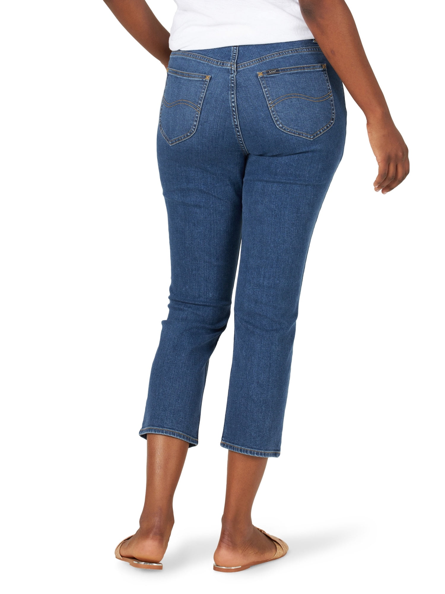 Lee Women's Sculpting High Rise Slim Fit 25" Cropped Jeans