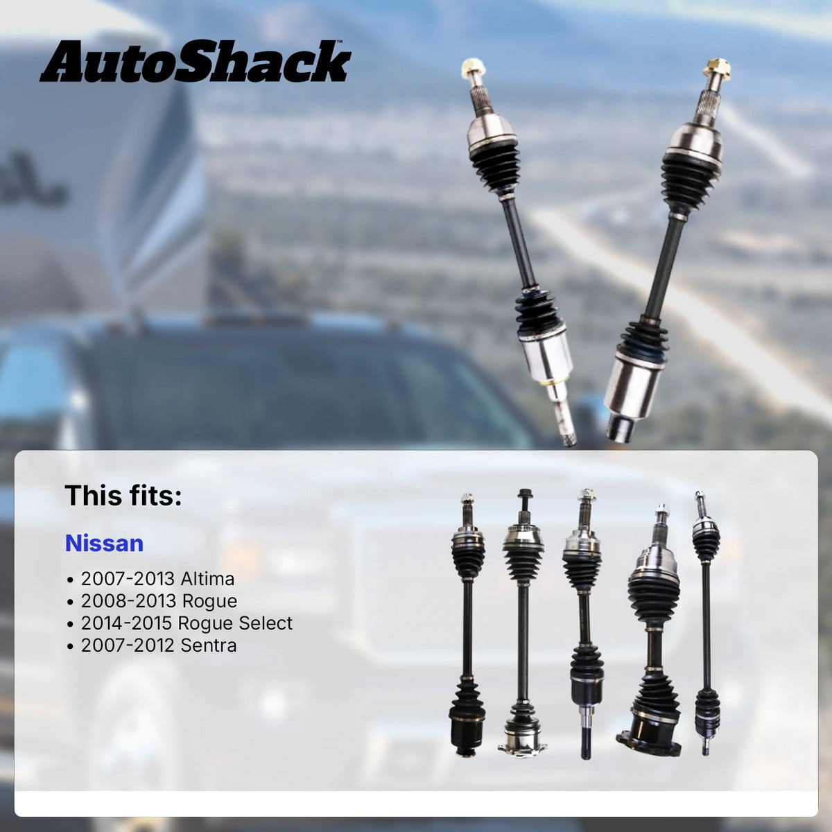AutoShack Front CV Axle Shaft Assembly for Nissan, Altima 2007-2013 Rogue 2008-2013 Sentra 2007-2012 Rogue Select 2014-2015, FWD L4 2.5L, Left