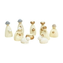 Bfogop Little People Nativity Set 10-Piece Mini Christmas Nativity Scene Set, Birth of Jesus Statue Resin Figurine Decor Crafts for Office Indoor Holiday Figures for Tabletop Decor