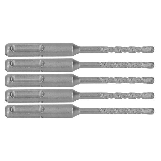 5 brocas para martillo rotatorio con punta de carburo cementado, espiral de 2 flautas, broca de impacto para ladrillo, piedra, 110 mm, 5 mm/0,20 pulgadas de diámetro abierto