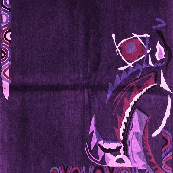 Ahgly Company Indoor Square Abstract Pink Modern Area Rugs, 5' Square