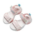 thumbnail image 7 of UngA Sandals for Girls Childrens Girls Flat Wide Sandals Open Toe Adjusted Strap Shoes Baby Girls Kids Summer Cork Footbed Sandals Girls Dance Shoes(Pink,Size 3.5), 7 of 7