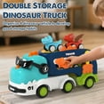 thumbnail image 5 of Toddler Toys for Boys 2 3 4 5+ Years Old, Dinosaur Toy Cars with Lights & Sounds, Toy Trucks Car for Boys, Pull Back Cars Baby Toys, 5 in 1 Car Carrier Truck Toy Sets, Best Birthday Christmas Gifts, 5 of 9