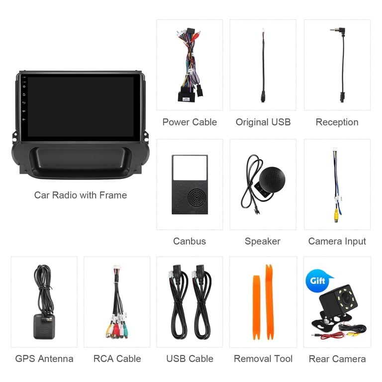 10" Android 14 Car Stereo For Chevrolet Malibu 2008-2012 - Wireless CarPlay, 2+64GB, Backup Camera