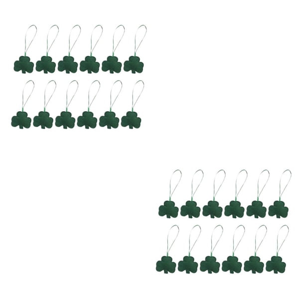 Qarigey 12 piezas de decoración del día de San Patricio, exquisitos colgantes de árbol, adornos temáticos de festival para el diseño de Verde oscuro 2piezas