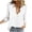 #0017-White, variant on Womens Button Down Shirts Cotton Long Sleeve V Neck Blouses Loose Fit