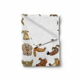 thumbnail image 2 of Dog Soft Flannel Fleece Blanket, Composition of Different Funny Dog Heads Puppy Canin Irish Humorous Cartoon, Cozy Plush for Indoor and Outdoor Use, 50" x 70", White Yellow Chocolate, by Ambesonne, 2 of 6