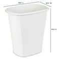 thumbnail image 2 of Sterilite Large Kitchen Trash Can, 10 Gallon Plastic Garbage Bin with No Lid, White, 2 of 7