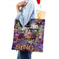 thumbnail image 4 of Sing Movie 3 Bolso de tela con estampado de lienzo para mujer, bolsa de compras reutilizable y estética, con cremallera interior, regalo para mujer,40*40cm., 4 of 6