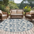 thumbnail image 5 of Ocean Seahorse Coral Round Area&nbsp;Rug 6ft Nautical Watercolor Blue Coral Starfish Pearl Linen Non-Slip&nbsp;Washable Circle Rugs Soft Felt Indoor Floor Mat for Bedroom Kitchen Living Room Bathroom, 5 of 9