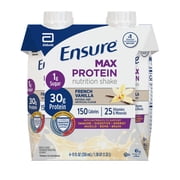 (6 pack) Ensure Max Protein Shake, 30g Protein, French Vanilla, 11 fl oz, 4 Pack