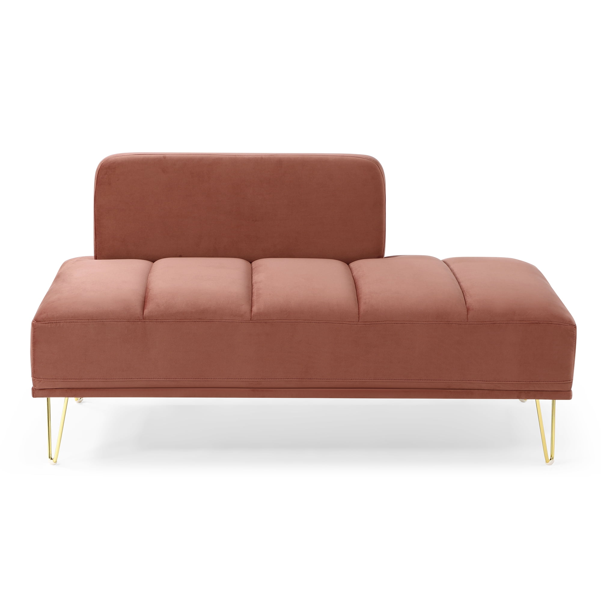 Miniyam 56.3"Modern End of Bed Bench,Velvet Upholstered 2 Seater Sofa Couch,Entryway Ottoman Bench,Rose