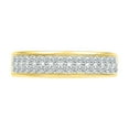 thumbnail image 2 of DGOLD 10kt Yellow Gold Round White Diamond Double Row Anniversary Ring for Women (1/2 cttw), 2 of 3