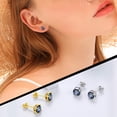 thumbnail image 3 of Juwaliy Rainbow Mystic Topaz Earrings Men 925 Sterling Silver Stud Earrings Crystal Round CZ Jewelry Christmas Mother's Day Gifts for Women, 3 of 7