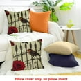 thumbnail image 4 of FCXZI Happy Halloween Vintage Decorative Throw Pillow Covers  Gothic Rose Flower Moon Crow Porch Outdoor Home Decor, Retro Bats Spider Web Couch Cushion Case 24x24in, 4 of 5