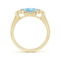 thumbnail image 2 of Angara Natural 1.4 Ct. Aquamarine with Diamond Halo Ring in 14K Yellow Gold for Women (Ring Size: 12), 2 of 10