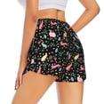 thumbnail image 2 of Uemuo Cute Rabbit And Flower Pattern Women's Athletic Shorts High Waisted Running Shorts with Liner Pockets Gym Elastic Workout Shorts-X-Large, 2 of 9