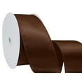thumbnail image 2 of THEGLY 2-1/2 Inch x 25 Yards Brown Wired Satin Ribbon - Christmas Decor, Gift Wrapping, Weddings & Crafts, 2 of 8