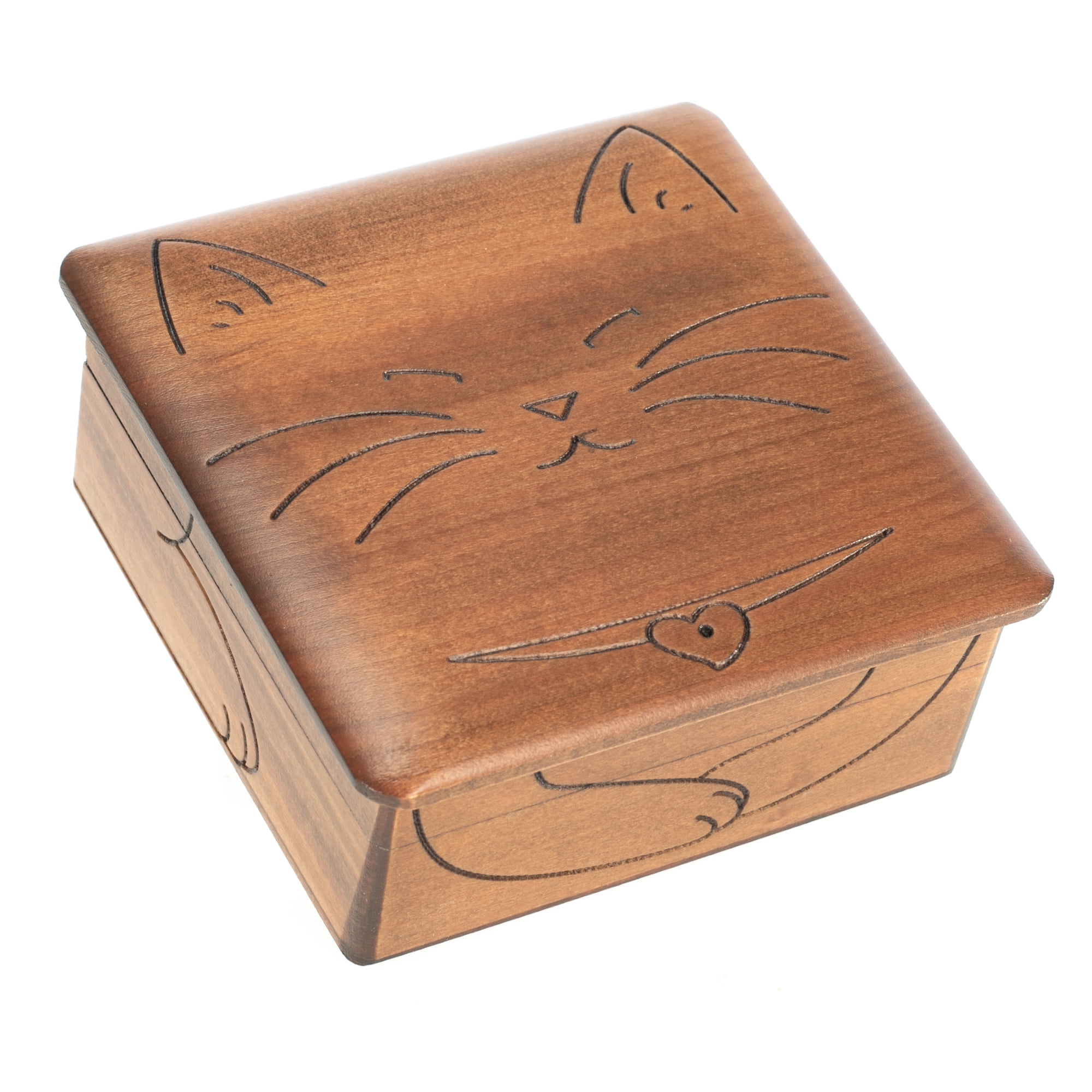 Polish Handmade Wooden Floral Box Linden Wood Keepsake Bracelet Jewelry Box