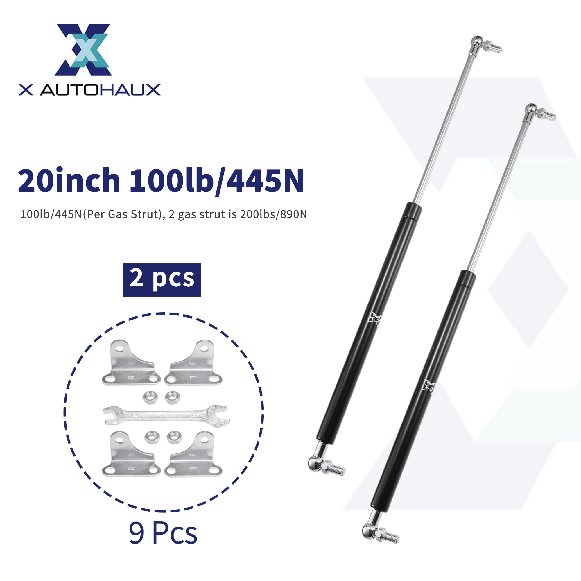 Unique Bargains 2 Pcs 20inch Lift Supports Struts Gas Spring with Wrench for RV Car 100lb