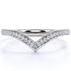 thumbnail image 1 of JeenMata Anillo de Bodas de Diamantes de 0,25 Uds, Banda de Chevron, Anillo Apilable de Contorno, Oro Blanco de 10 K, 1 of 6