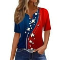 thumbnail image 2 of Cavosen Patriotic Tops for Women Petite Patriotic Short Sleeve V-Neck Tops USA Flag Print T Shirts Lady XL Independence Day Casual Tops Funny 4th of July Tunic Tees 2025 Summer Patriotic Clothes, 2 of 5