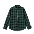 thumbnail image 6 of TGSLY Girls' Plaid Button Down Shirts Lightweight Soft Henley Long Sleeve Tops Relaxed Fit Casual Fall Regular Shoulder Blouses 10-12 Years, 6 of 7