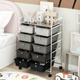 thumbnail image 6 of Gymax 10-Drawer Rolling Storage Cart Tools Scrapbook Paper Organizer on Wheels Black Gradient, 6 of 10